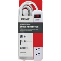 Surge Protector, 6 Outlets, 1000 J, 1875 W, 8' Cord Action Paper