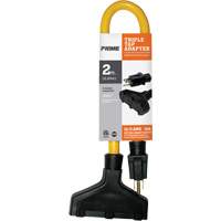 Triple Tap Adapter, Outdoor, STW, 12/3 AWG, 15 A, 3 Outlet(s), 2' Action Paper