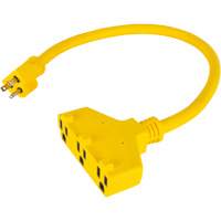 Adaptateur de rallonge d'alimentation, Ext&eacute;rieur, STOW, AWG 12/3, 15 A, 3 prise(s), 2' Action Paper