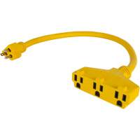 Adaptateur de rallonge d'alimentation, Ext&eacute;rieur, STOW, AWG 12/3, 15 A, 3 prise(s), 2' Action Paper