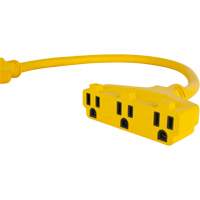 Adaptateur de rallonge d'alimentation, Ext&eacute;rieur, STOW, AWG 12/3, 15 A, 3 prise(s), 2' Action Paper