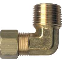 90° Pipe Elbow, Tube x Male Pipe, Brass, 1/8" x 1/8" YA758 | Action Paper