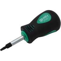 Stubby Square Recess Screwdriver, #1 Tip, Round, 3-1/4" L, Cushion Grip Handle Action Paper