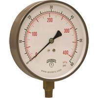 Contractor Pressure Gauge, 4-1/2" , 0 - 60 psi, Bottom Mount, Analogue YB899 | Action Paper