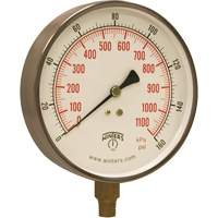 Contractor Pressure Gauge, 4-1/2" , 0 - 160 psi, Bottom Mount, Analogue YB901 | Action Paper